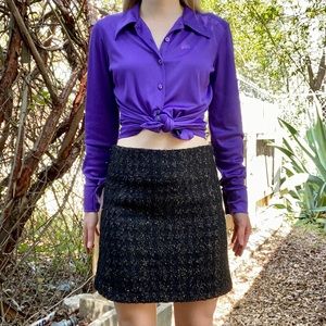 Vintage 90s Black & Gold Skirt by Willi Smith